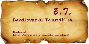 Bardiovszky Tonuzóba névjegykártya